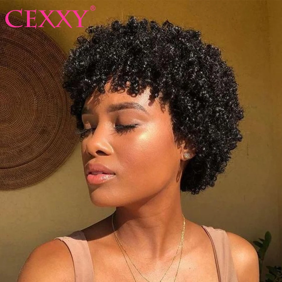 Парик Pixie Cut бразильский короткий Боб парики 4 дюйма полный машинный парик для