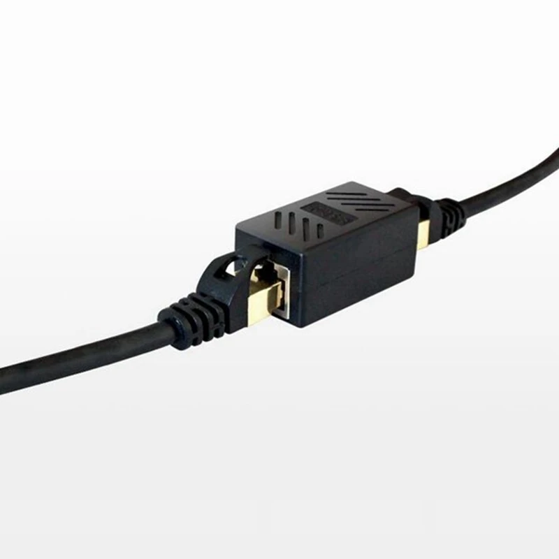 1 шт. черный RJ45 соединитель LAN разъем встроенный Cat7/Cat6/Cat5e удлинитель сетевого