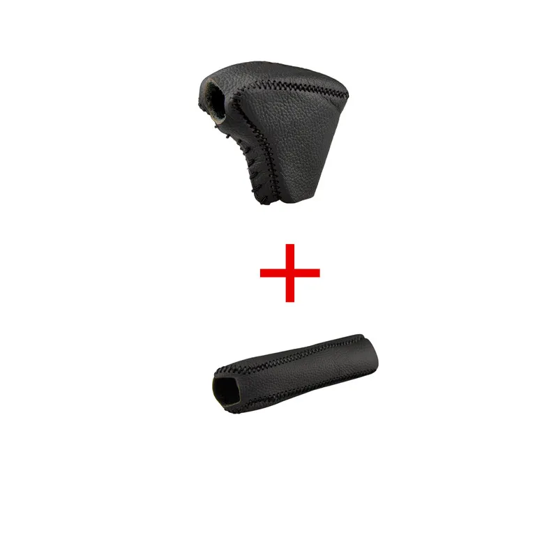 Автомобильный рычаг переключения передач на голову кожаный чехол для ручного тормоза защитный рукав для KIA Sportage KIA K2 K5 KX5 Rio 4 - Название цвета: As photo-Black