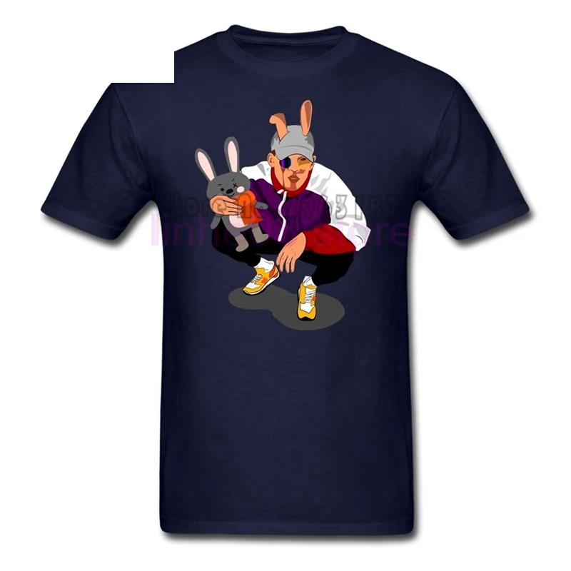 Bad Bunny Rabbit/футболка для взрослых домашняя одежда Классическая свободная Мужская