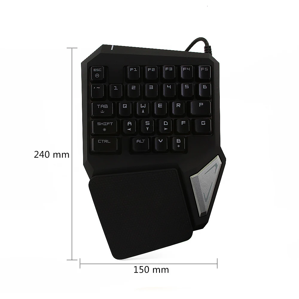 Проводная Мини Клавиатура Delux T9 Pro с RGB подсветкой эргономичная профессиональная
