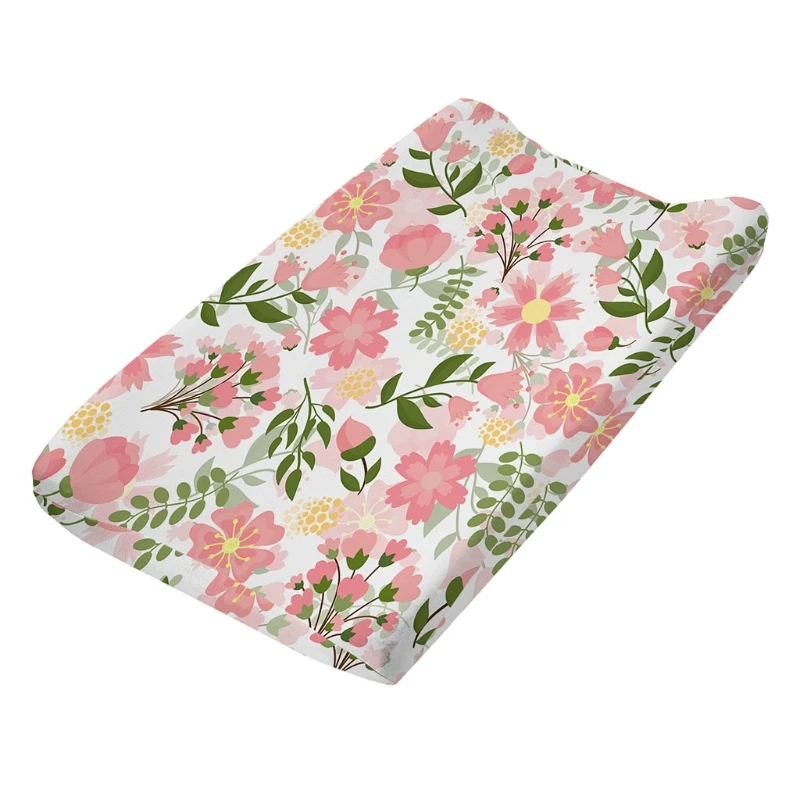 Baby Changing Pad Cover Soft Breathable Cotton Nursery Table Sheet Print Changing Mat Protector for Infant Toddler Shower Gifts