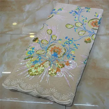 

2021 white Nigerian Sequins Lace Fabrics Emerald Green Mesh Lace African Fabric Lace with Sequins for Women Wedding Party Dress