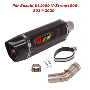 Slip for Suzuki DL1000 V-Strom1000 2014-2020 Motorcycle Exhaust Tips Escape Tube 470mm Mid Link Pipe System