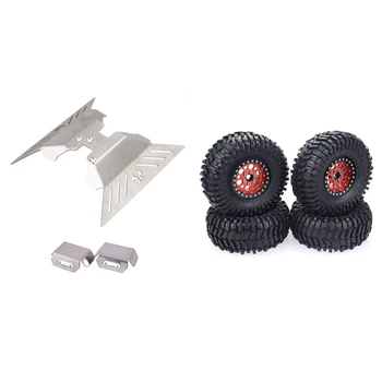 

1 Set Chassis Guard Body Fender Protector Skid Plate Axle Guard Kit & 4Pcs 2.2 Inch Beadlock Wheel Rims