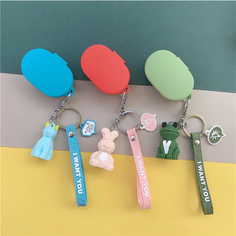 

Cute Panda Rabbit Silicone Cover for Xiaomi Redmi AirDots Case Portable Wireless Bluetooth Earphone Charging Box with Keychain