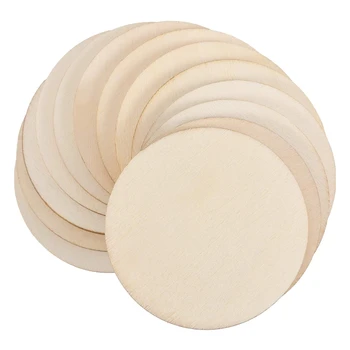 

Unfinished Wood Pieces Wooden Cutouts Ornaments for DIY Crafts Painting , Staining , Engraving ,100 Packs 2 Inch