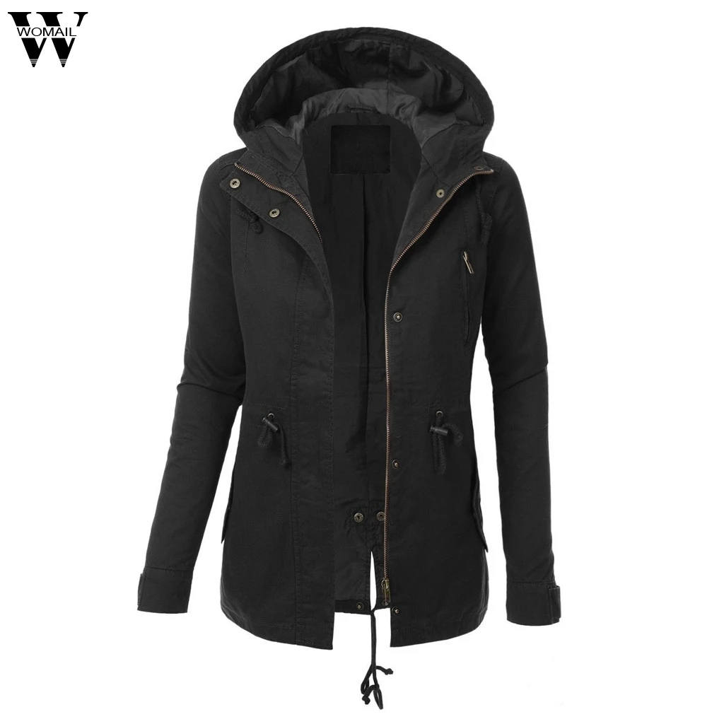 Womail свитшоты женские с капюшоном твердые дамы на молнии простая ...