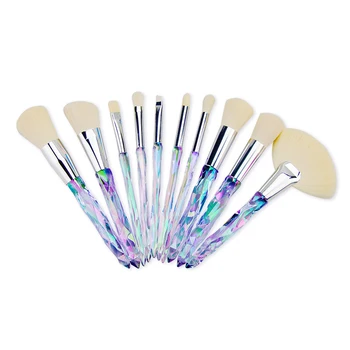

10Pcs Colorful Crystal Cosmetic Makeup Brushes Set Eyeliner Concealer Blusher Eye Brush Powder Foundation Eyeshadow Brush Tools