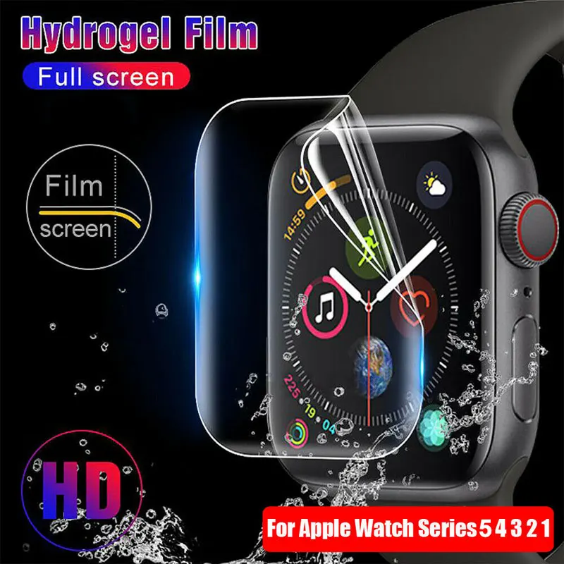 Гидрогелевая Защитная пленка для Apple Watch 5, 4, 3, 2, 1, Смарт-часы с полным покрытием, Защитная пленка для Iwatch 40 мм, 44 мм, 38 мм, 42 м