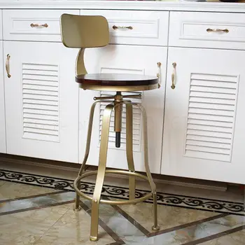 

Nordic Rotary Bar Chair Lift Chair Back Iron Art Bar Stand Modern Simple Household Stand Chair Bar Chair