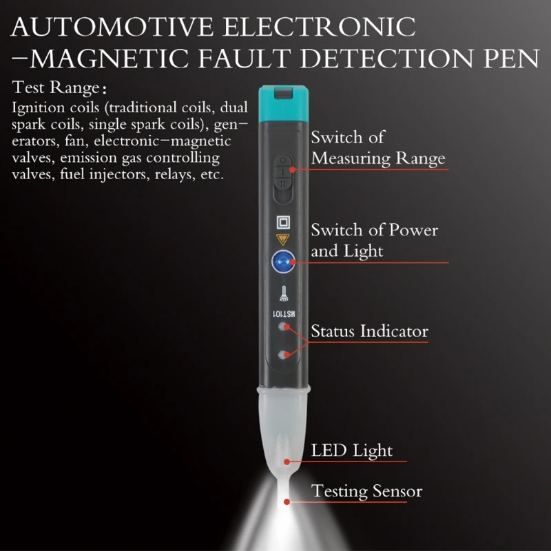 Automotive Ignition Coil Test Pen Electronic Magnetic Faults Indicator Detector Quick Check Circuit Tester Detection Tool