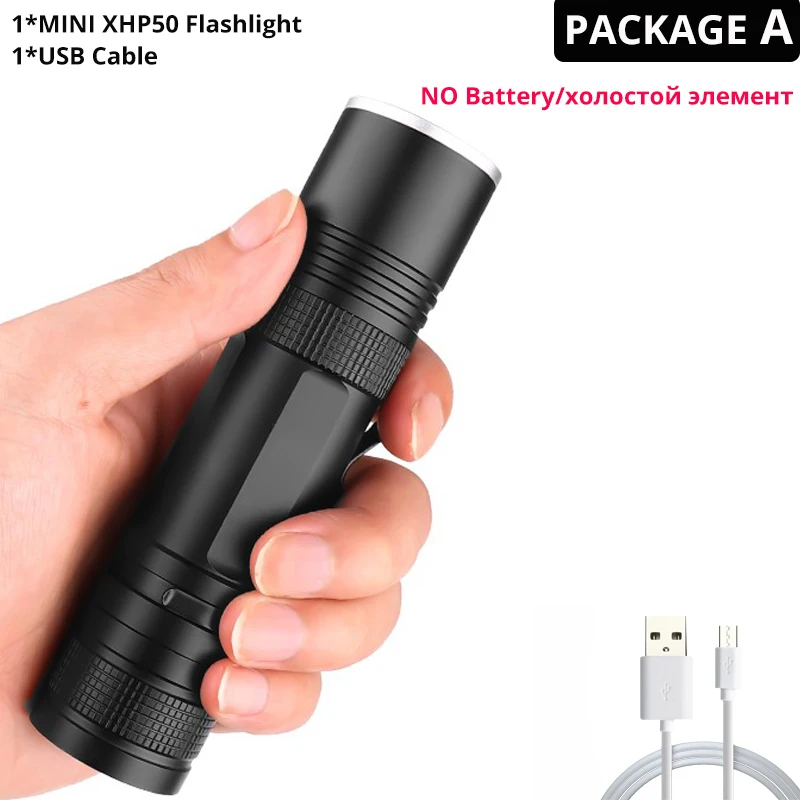 Мощный светодиодный фонарик 3* XHP50 Водонепроницаемый зум Linterna светодиодный тактический фонарь питание от 18650 или 26650 батареи для наружного, кемпинга - Испускаемый цвет: Package A