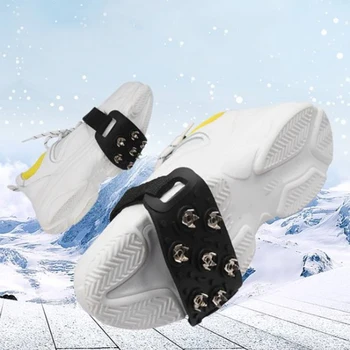

1Pair 7 Tooth Anti-Skid Ice Gripper Spike Winter Climbing Anti-Slip Snow Spikes Grips Cleats Over Shoes Covers Ice Crampon