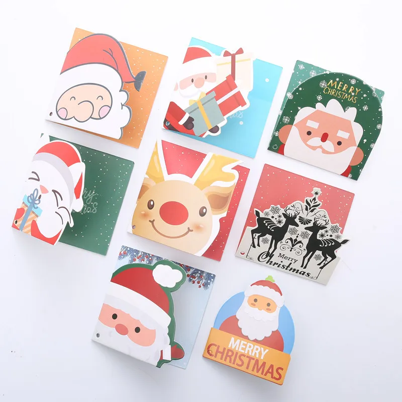 

Happy New Year Greeting Card Foldable Xmas Tree Ornment Hanging Tag Message Envelope Blessing Christmas Wishes Stationery Gift