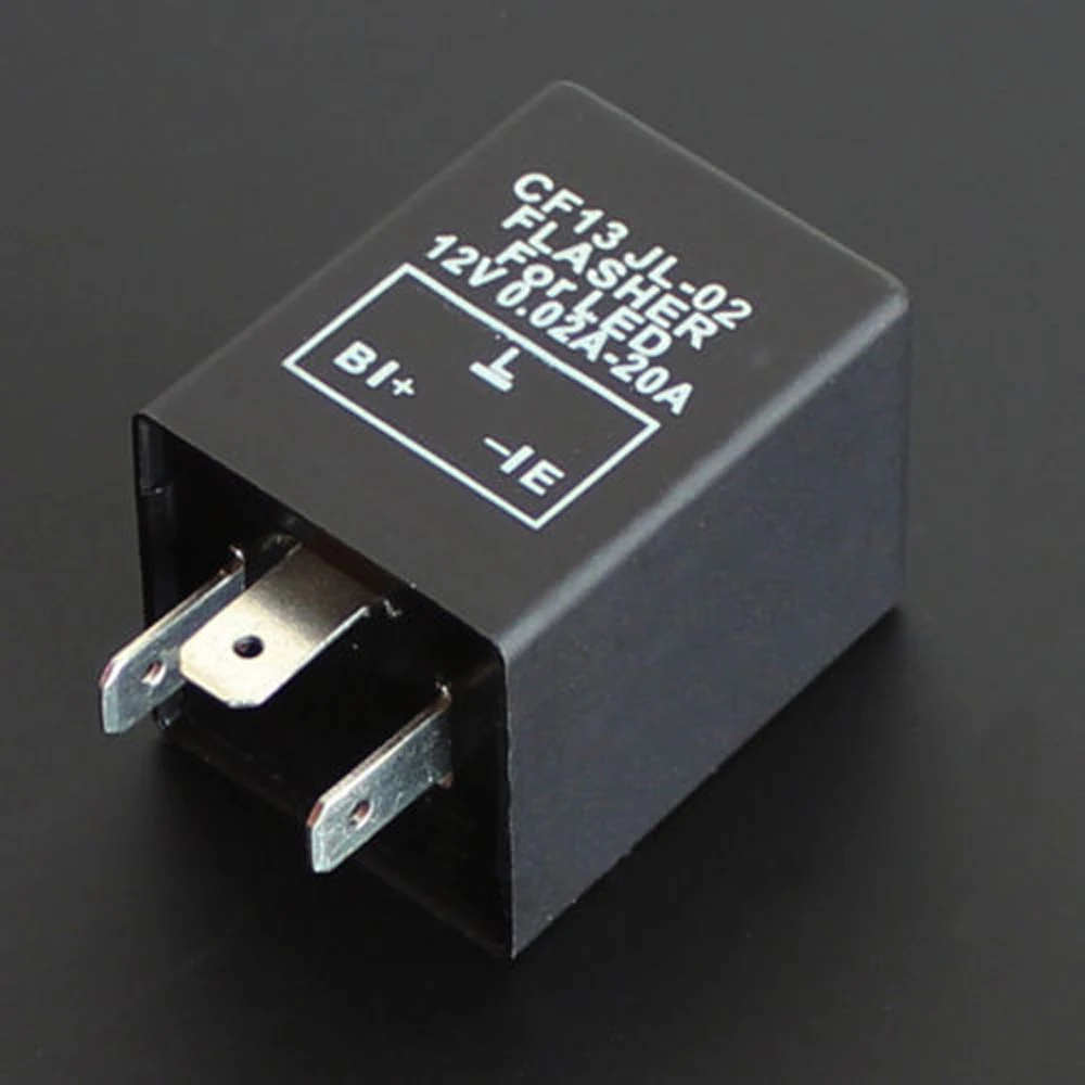 Orgrimmar 12V CF13 JL-02 LED 3 Pin Black ElectronicFlasher Relay for Car Turn Signal Indicator Blinker Light 
