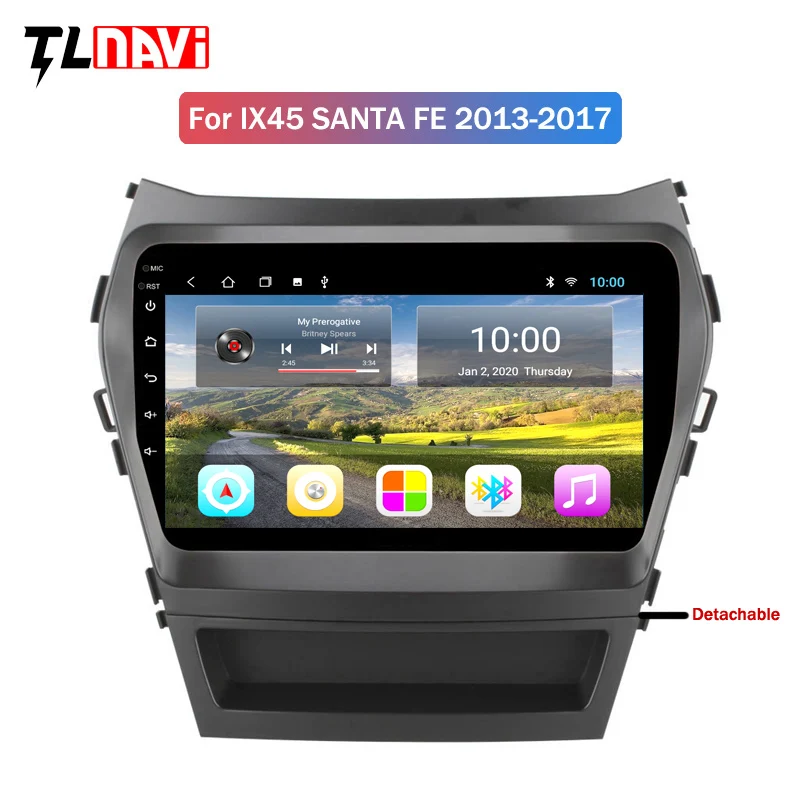Автомобильный стереоплеер 2 Гб ОЗУ 9 дюймов full touch Android 10 для Hyundai IX45 SANTA FE 2013-2017
