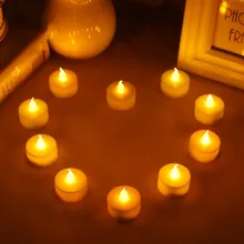 10PCS Electronic LED Tea Light Candles Realistic Battery-Powered Flameless Candles For Home Bedrrom Party Wedding Festival Decor tanie tanio XunShiNi CN (pochodzenie) Żarówki LED Flameless Flickering Candle Light Wosk parafinowy 1 year