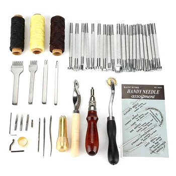 

DIY Handmade Professional Leather Craft Tool Kit Hand Stitch Sewing Punching Engraving Work