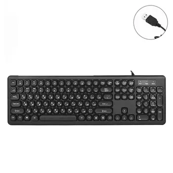 

108 Key Mechanical Ergonomic PC Backlight USB Cable Home Square Keycap Desktop Office Practice Typing Russian Gaming Keyboard