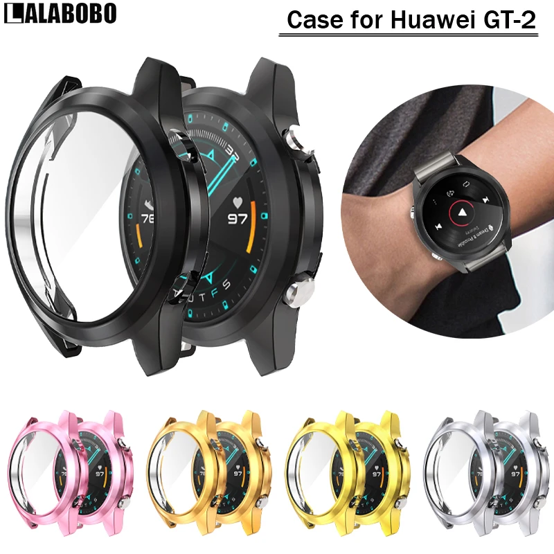 Защитная пленка для экрана + Твердый защитный чехол часов HuaWei GT-2 46 мм 42 прозрачная