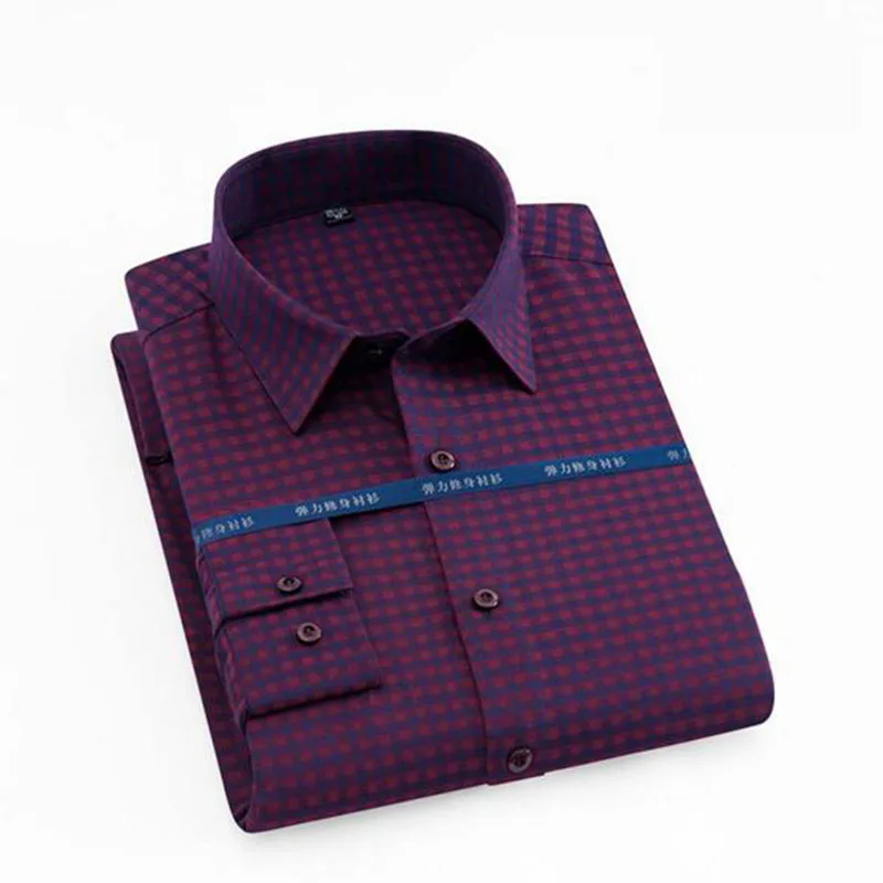 Модные повседневные рубашки в английском стиле Camisa, однобортные рубашки с принтом Добби Camisa, воротник-стойка не нуждается в глажке Slim Fit