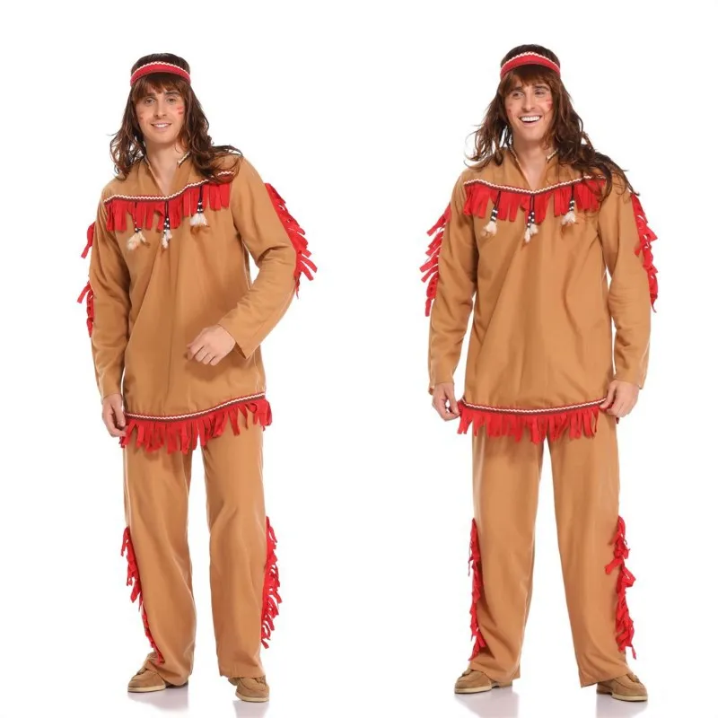 

Halloween Clothing Savage Character Cosplay Clothes Men's Cosplay Uniform Pirate-Brown Suit Stage Costume