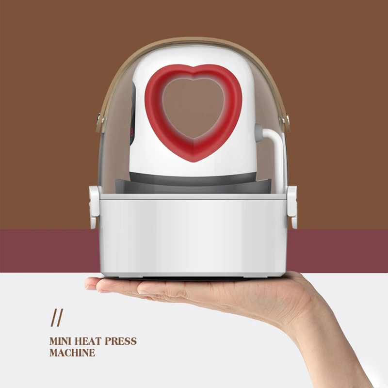 Mini Heat Press Machine Heartlike Handheld Heating Ironing For T