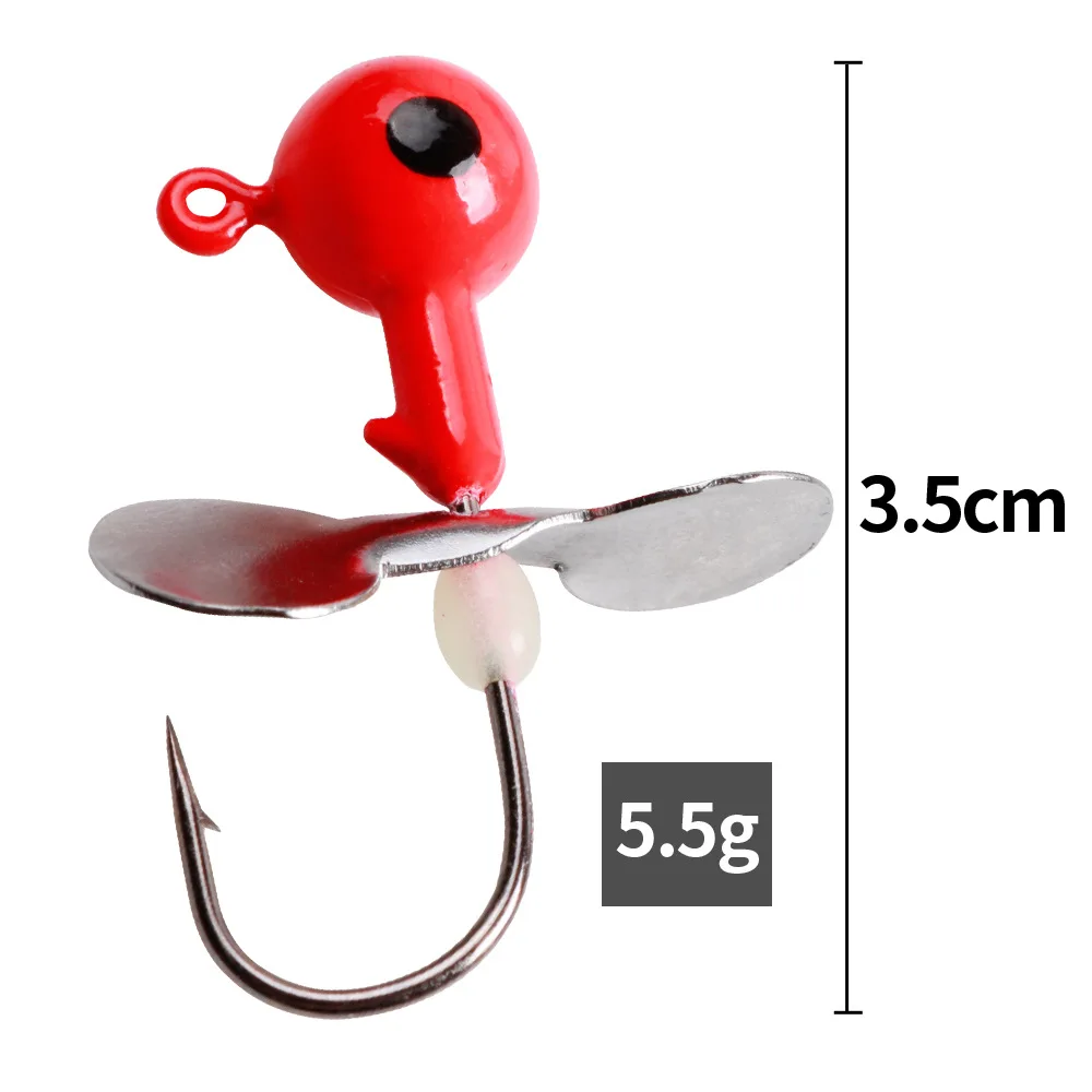 Spinpoler Round Jig Head Fishing Hook For Artificial Lure DIY Propeller  Ball Jig Head Bass Trout Worm Sea Fishing Tackle Pesca