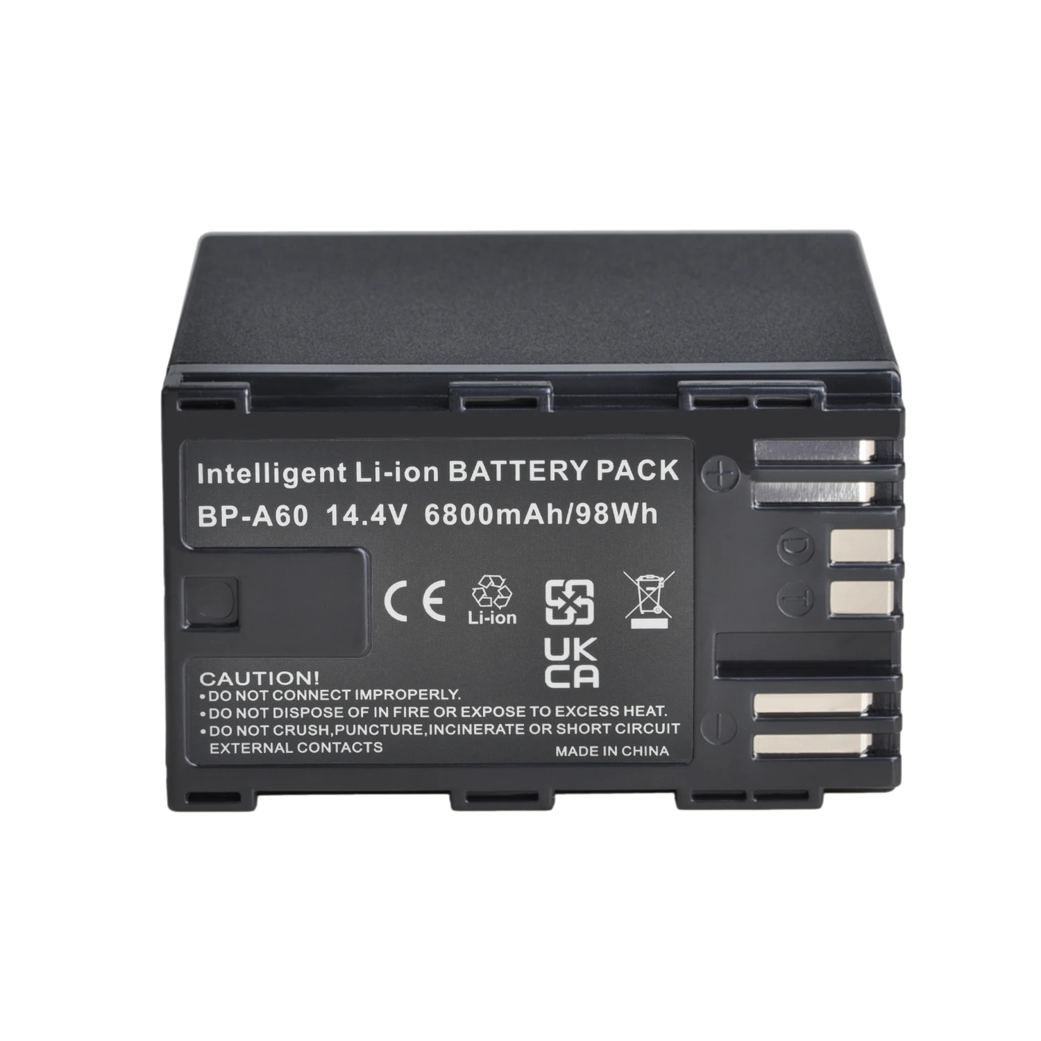 Batteria BP-A60 6800mAh con caricabatterie per Canon EOS C200, C200 PL, C200B, C220B, C300 Mark II, XF705 - CA-CP200L incluso 87