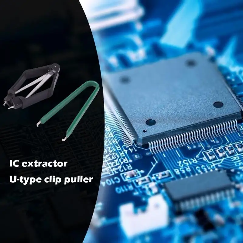 2 шт. DIY набор деталей процессор Съемник защиты IC экстрактор u-тип PLCC Съемник зажимы пластиковая ручка антистатические ручной инструмент