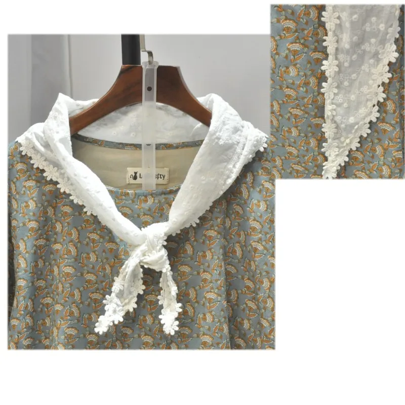 

Lolita 3D flowers embroidery daisy stitch lacing scarf headband Mori girl Japanese girl