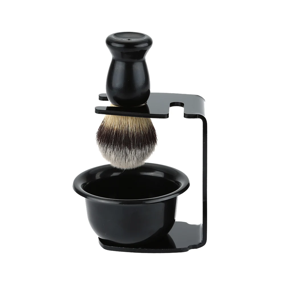 3 в 1 Набор принадлежностей для бритья основа для бритья + мыльница + чаша современный держатель дизайн щетина инструмент для чистки волос