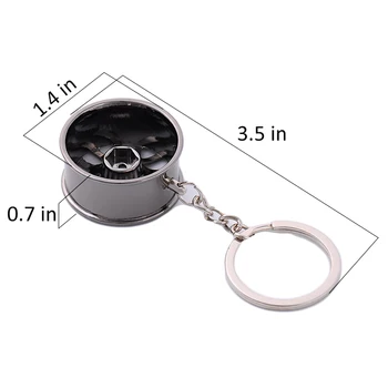 

Car Parts Key Chain Motor Hub Valve Piston Engine Rotate Keyring