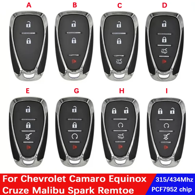 CN014082 Replacement Chevrolet Camaro Equinox Cruze Malibu Spark Car Remote Control HYQ4EA HYQ4AA ID46 PCF7952 Chip 315/434mhz xnrkey car remote key for chevrolet camaro cruze equinox malibu 2010 2016 id46 pcf7952 chip 315 mhz auto smart keyless go key
