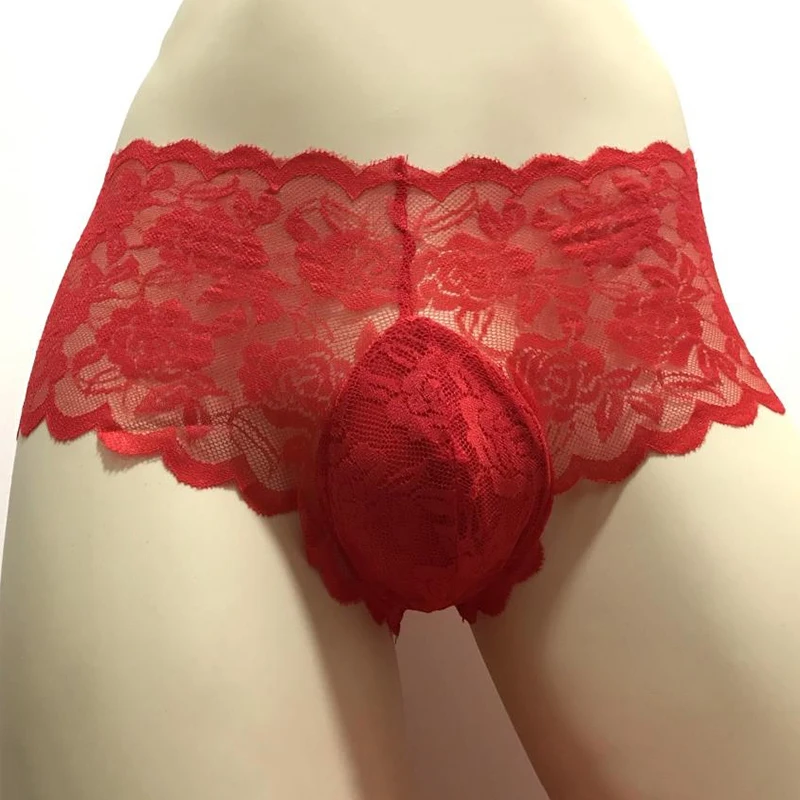 Red Мужские боксеры, кружевное мягкое нижнее белье, брендовые боксеры, новинка, мужские трусы, домашняя одежда, короткие мужские трусы - Цвет: Red