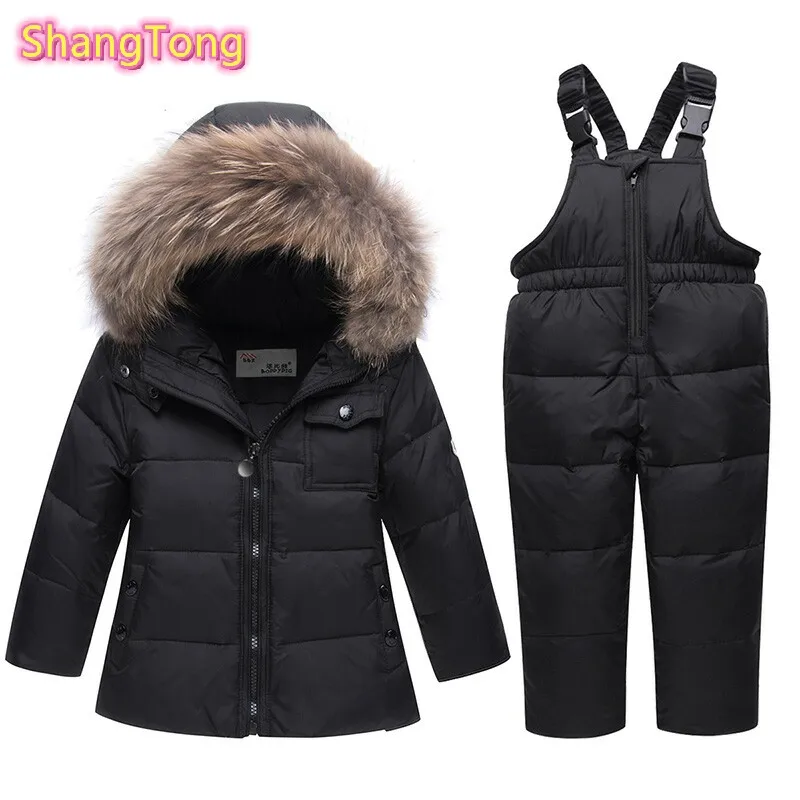 

kids winter jacket Baby Girl Duck Down Set High Quality Kids Snowsuit Boys Ski Suit Set (Tops + pants) winter jacket boys