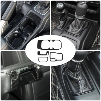 

Car Interior 4WD Gear Shift Front Cup Holder Armrest Box Lock Hole Decoration Cover Stickers for Jeep Wrangler JL 2018 2019 Unlimited Accessories