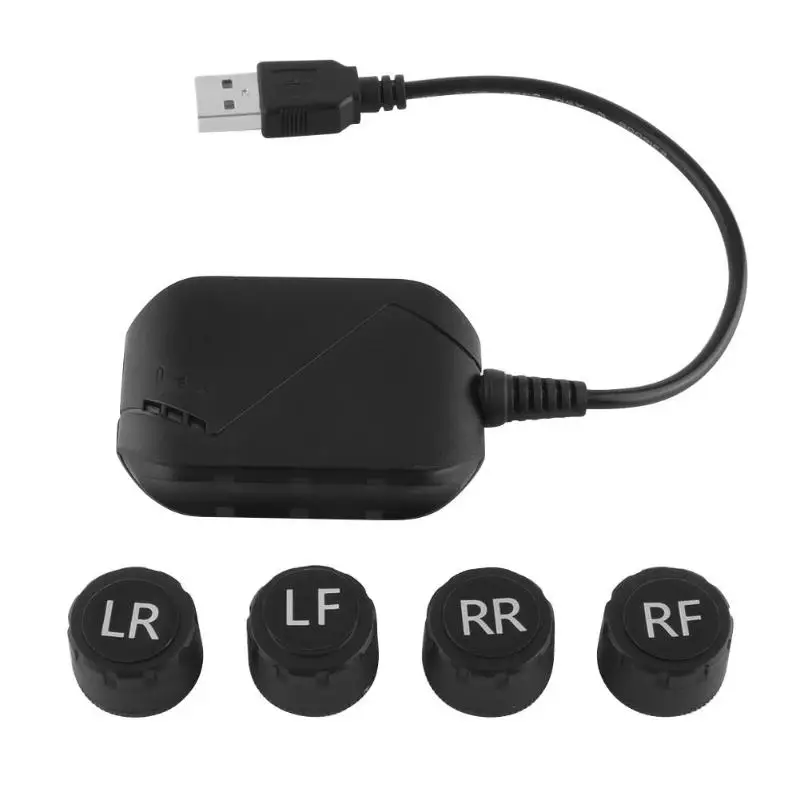  Sistema de alarma de monitoreo de presión de neumáticos para Auto TPMS de coche USB para navegación