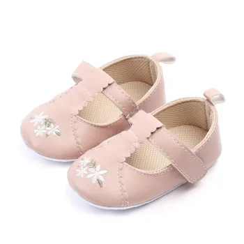 

Smartbabyme Shoes Baby Girls Spring Autumn Newborn First walkers Shoes Infant Flower PU Leather Shoes Soft Sole Crib Shoes 0-18M