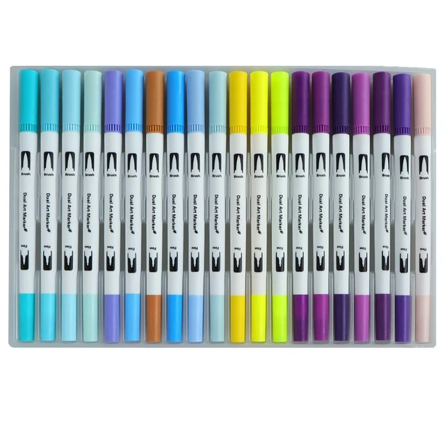 100 Colors Dual Tip Brush Marker Pens  Dual Tip Brush Pens Art Markers 100  - Dual - Aliexpress