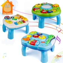 Mesa de música para bebé, juguete máquina de aprendizaje, juguete educativo, mesa de aprendizaje Musical, instrumento Musical para niño pequeño de 6 meses +
