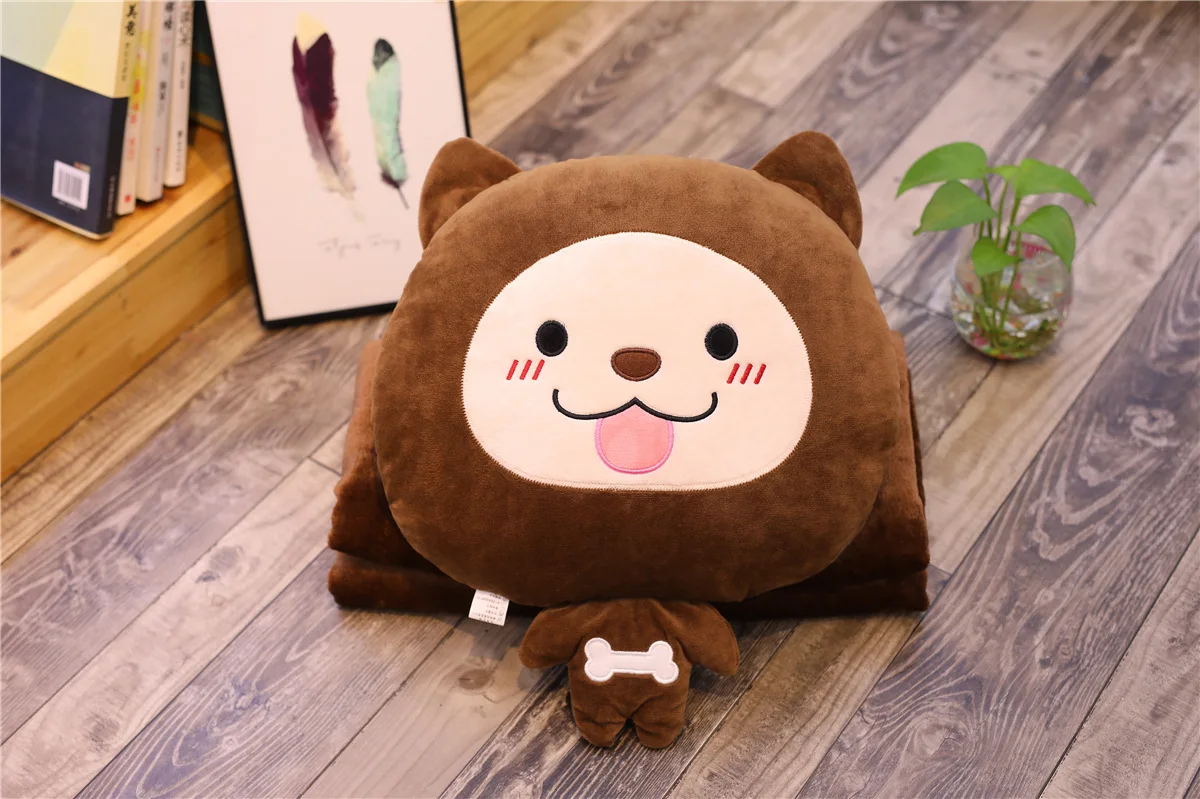 40 см прекрасный кот корги плюшевая игрушка-коала кукла теплая подушка с отверстиями для рук с одеялом мягкие животные подушки детские дети подарок высокое качество