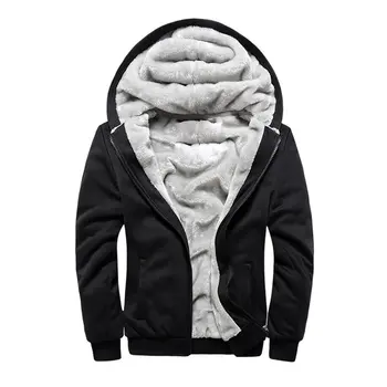 

Fashion Winter jacket Men Hoodie Male Coat Hooded 2018 Brand Casual Zipper Thicken Velvet Hoody Man Polyester Tracksuit sale