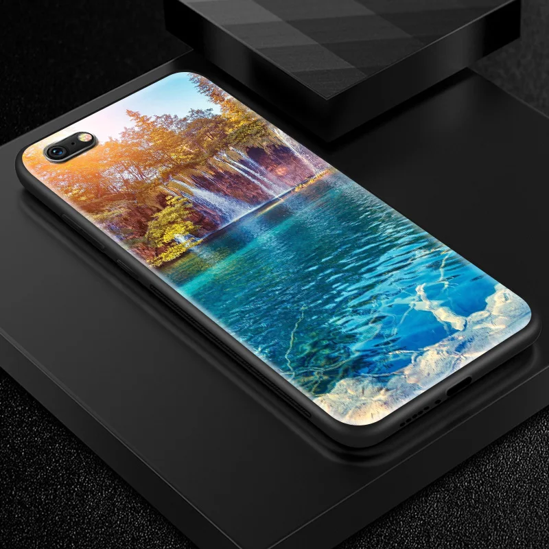 Закаленное стекло чехол для iPhone 5 5S SE 6 6S 7 8 Plus X XR XS MAX TPU Рамка для OnePlus 3T 5 5T 6 6T 7 7 Pro окрашенная текстура Капа - Цвет: H121