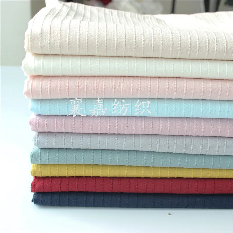 Cotton Fabric Pure Cotton Water Washing Jacquard Fabric Soft Breathable Shirt Skirt Fabric