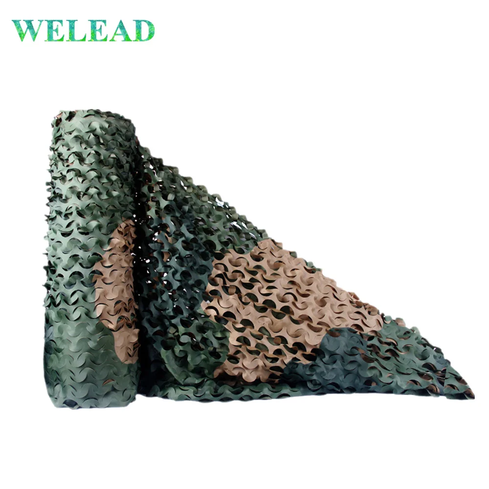 

WELEAD 2M Woodland 3-colors Camouflage Net Military Reinforced for Army Party Outdoor Hunting Bird Hiding Concealment Mesh Cover