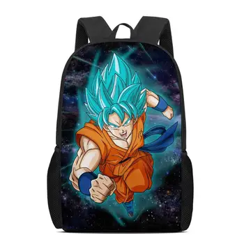 

A Custom Pattern You Like Boys Girls Kids School Bag Cute Cartoon Backpack 3D Print Dragon Ball Z Goku New Super Blue