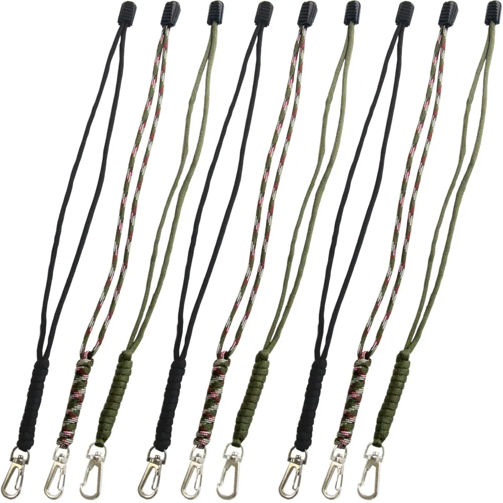 9pcs Qinggear Handmade Parachute Cord Paracode Braided Knife Lanyard