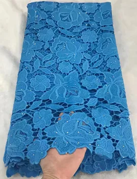 

african cord lace fabric with stone guipure lace fabric african lace fabric high quality 5yards nigerian lace fabrics ZQ-A164